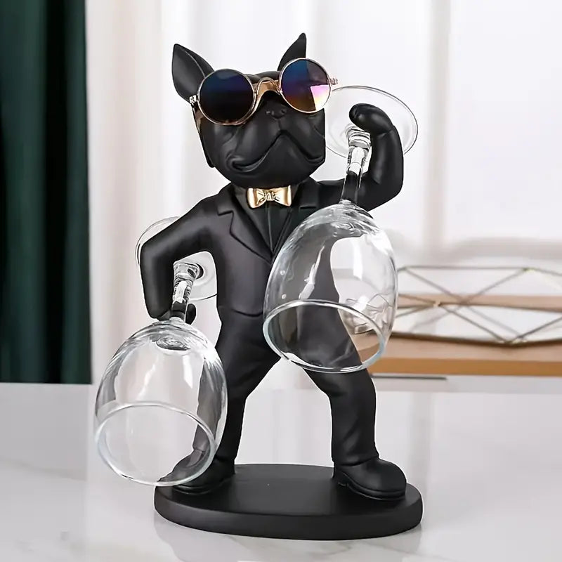 Bulldog Ornament Wine Glass Holder, Multifunctional Cool Home Decoration