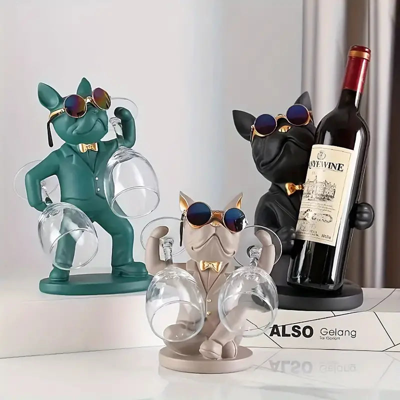 Bulldog Ornament Wine Glass Holder, Multifunctional Cool Home Decoration